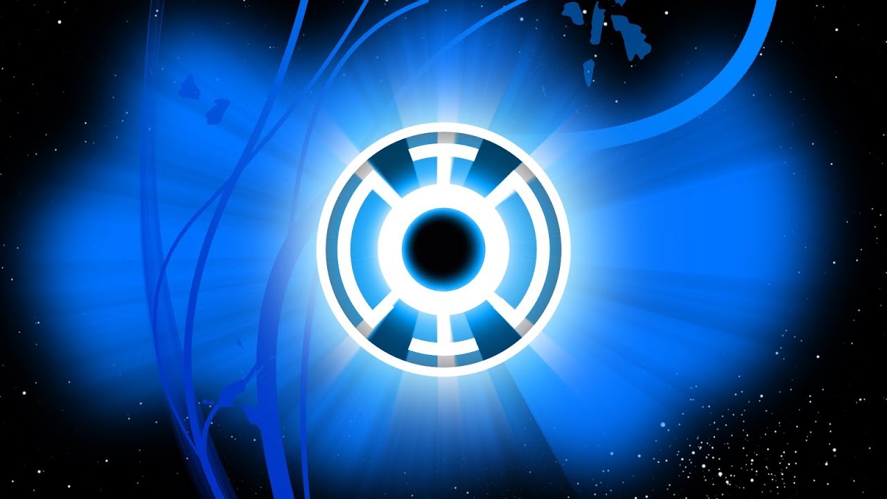 The Green Lantern logo featuring the Blue Lantern