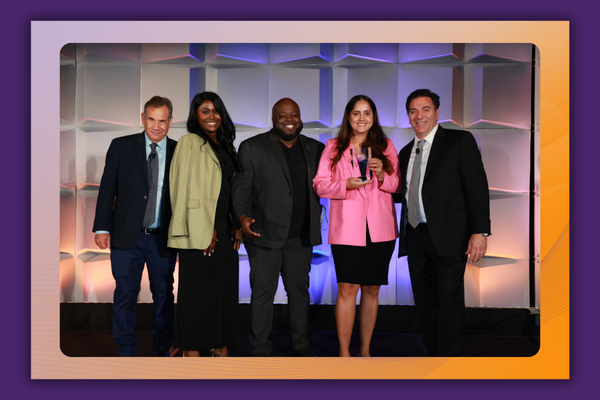 A group of MSP 501 award winners poses onstage