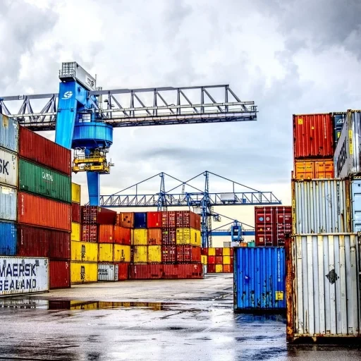 Shipping Container with Crane