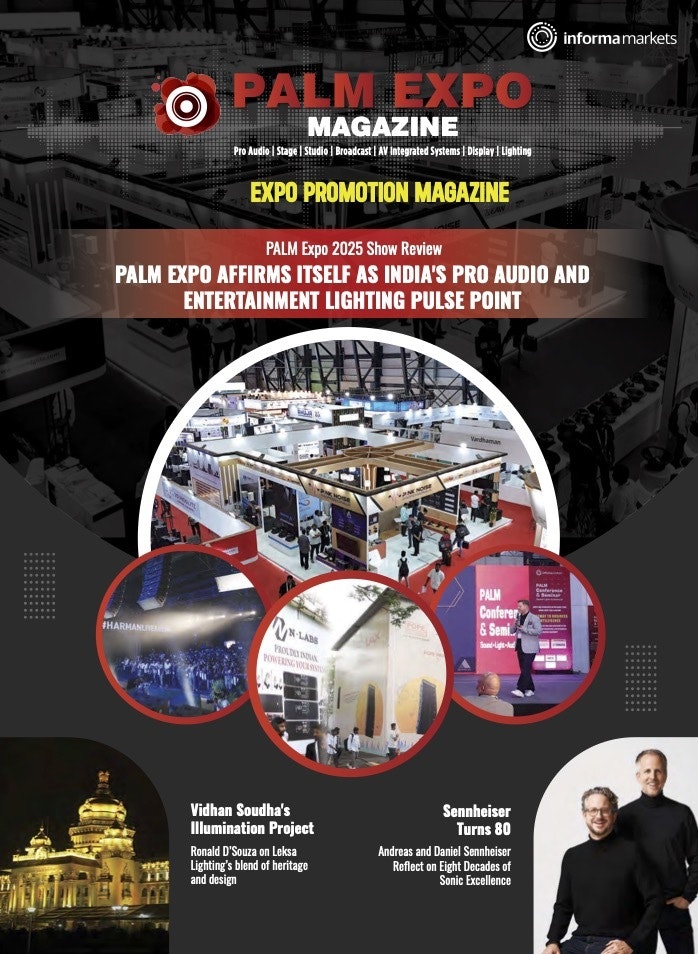 Cover of PALM Expo 2025 Show Review magazine highlighting pro audio and entertainment lighting innovations.