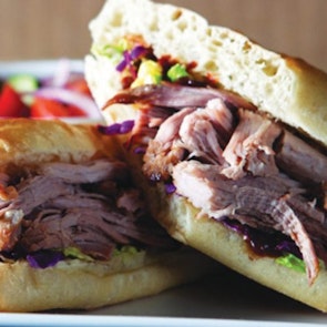 WINNER 2013: Noodles & Co | Slow Braised, Naturally Raised Pork (BBQ Pork Mac & Peppery Pork Sandwich)