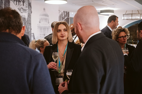 Female delegate networking with industry peers at the Evening Trade Seminar drinks reception, World Ethanol & Biofuels 2025 Brussels