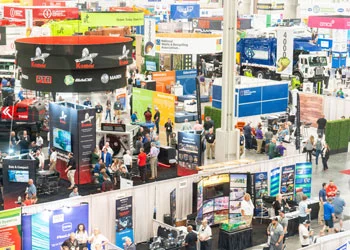 Exhibitor Booth with Waste Trucks