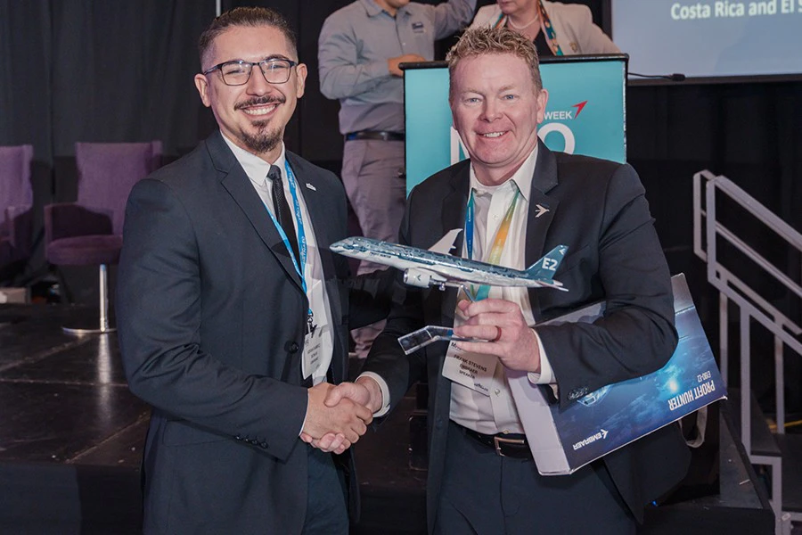 People with a dummy plane