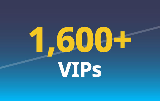 1,600+ VIPs