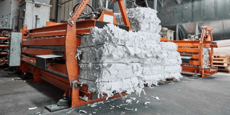 Paper recycled on an industrial scale