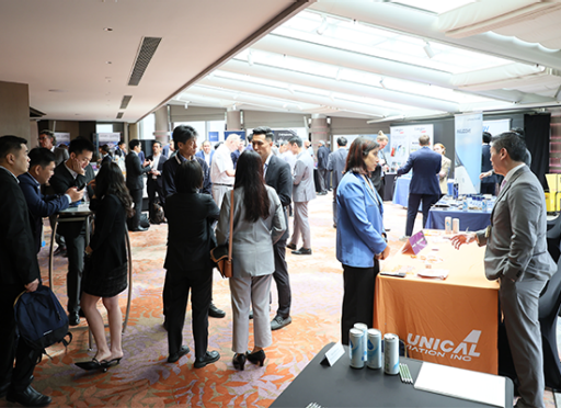Network with senior attendees in breakout area