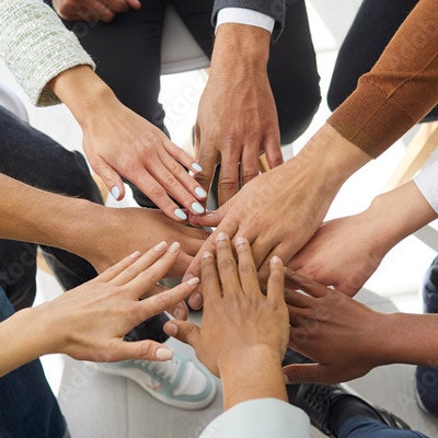 diverse group of hands