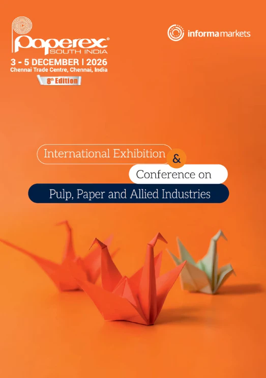 Downloadable brochure for Paperex South India, featuring event details, exhibitor information, and participation highlights