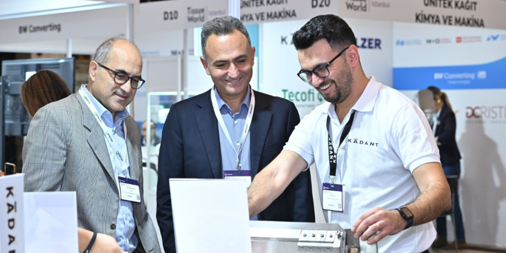 Exhibitors and Visitors Laughing at Tissue World Istanbul