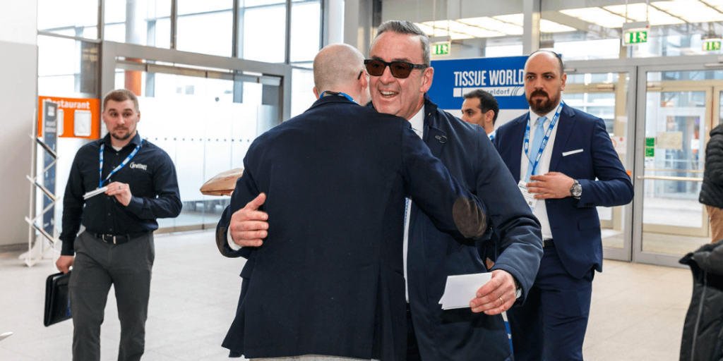 Tissue World Visitors hugging