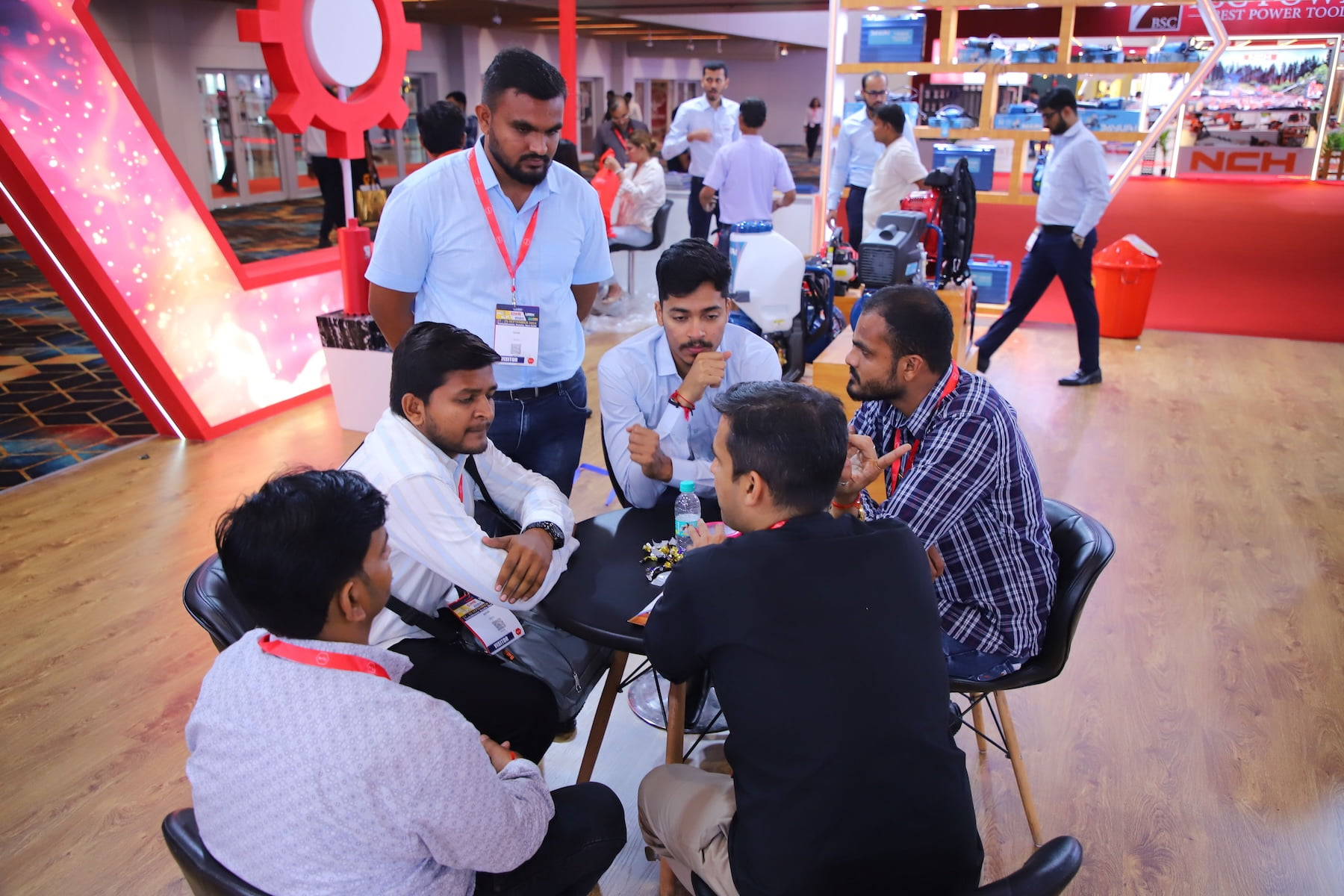 Business buyers discussing sourcing needs at Tools & Equipment Expo 2026, Yashobhoomi Delhi