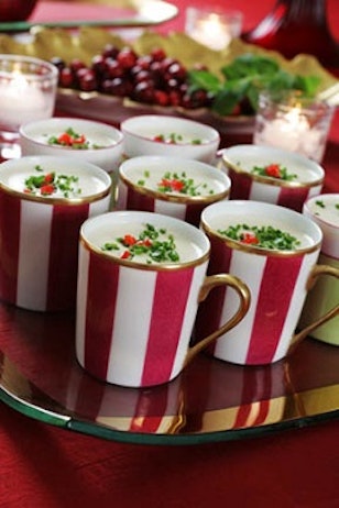 white and red striped mugs