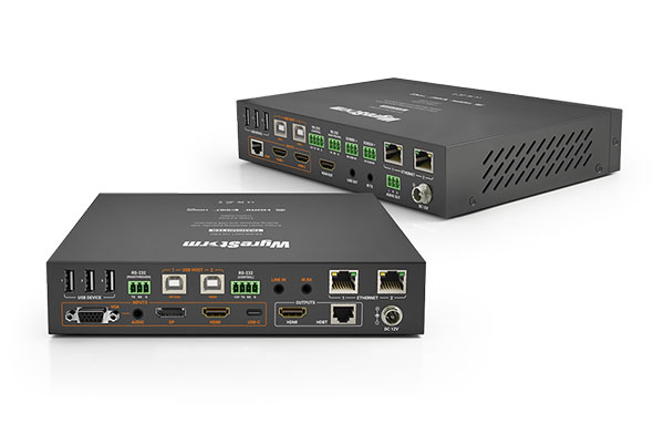  WyreStorm EXP-SW-0401-H2 HDMI switcher showcasing multiple input and output ports for modern residential AV installations.